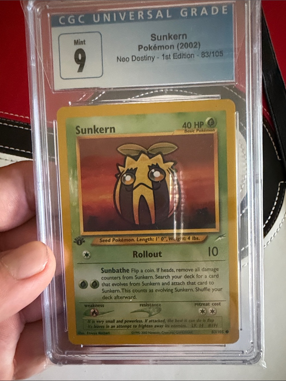 Sunkern Pokémon Neo Destiny 1st Edition CGC 9